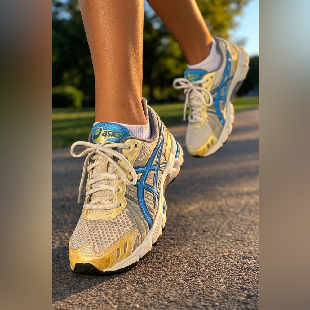 ASICS Gel Kushon 3 Running Shoes White Blue Women’s Size 10 Athletic Sneakers